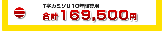 Ｔ字カミソリ10年間費用、合計169,500円