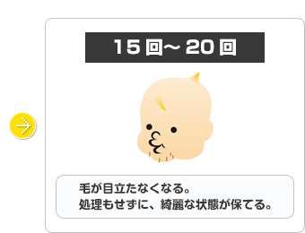 ・毛が目立たなくなる。処理もせずに、綺麗な状態が保てる。