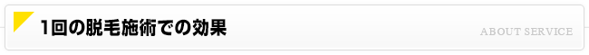 1回の脱毛施術での効果