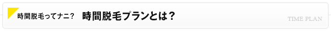 時間脱毛プランとは？