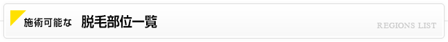 脱毛部位一覧