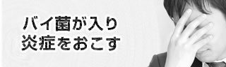 バイ菌が入り炎症をおこす