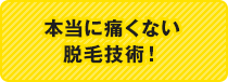 本当に痛くない脱毛技術！