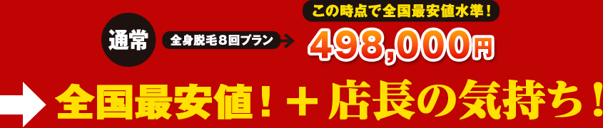 最低でも398000円で、全国最安値！