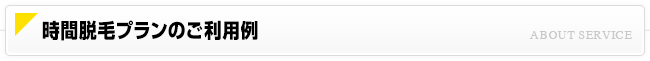 時間脱毛プランのご利用例
