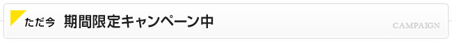 ただ今 期間限定キャンペーン中