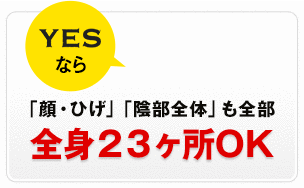 YESなら全身23ヶ所OK